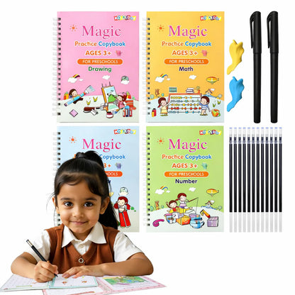 4-in-1 Reusable Kids Practice Book Set