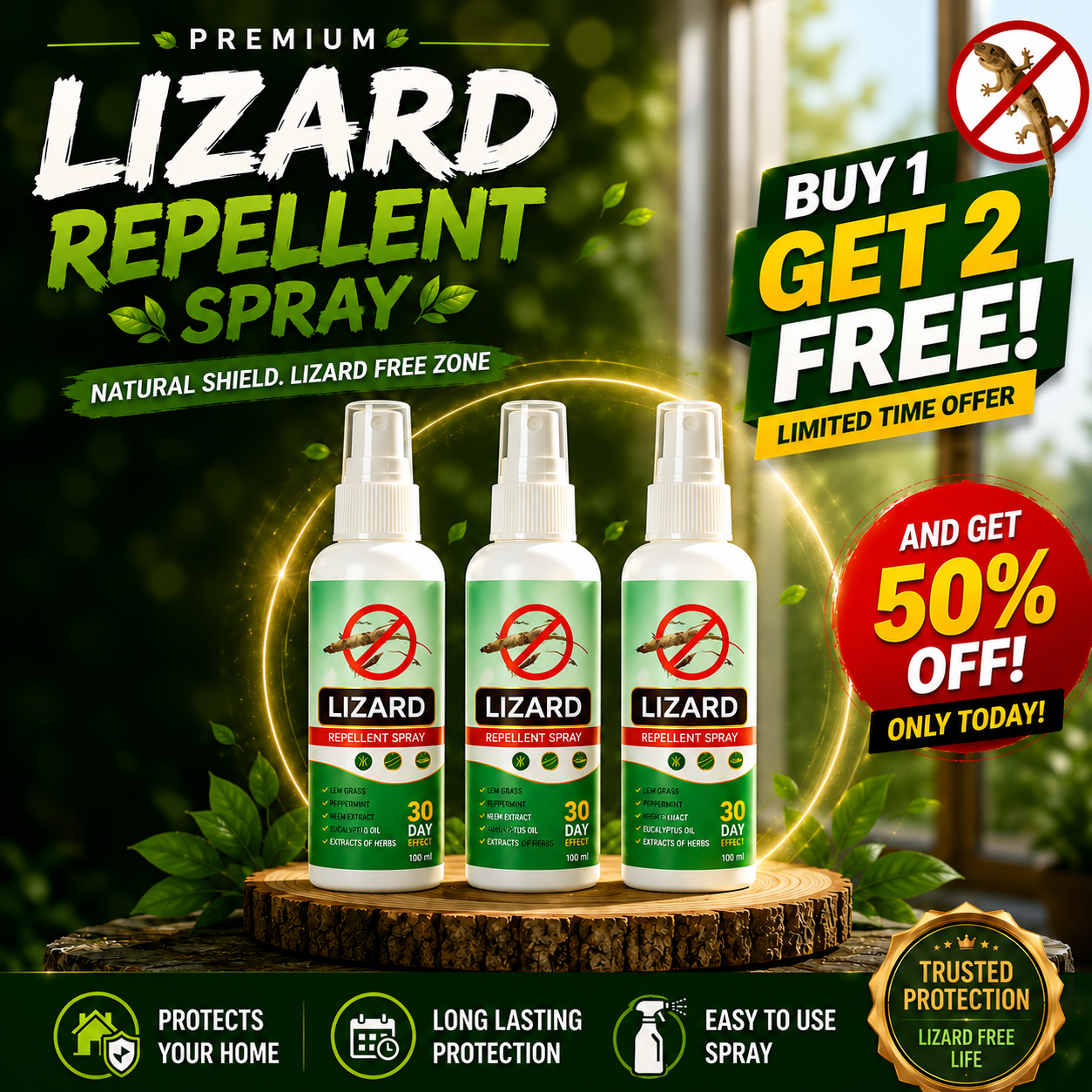 🦎Lizard Repellent Spray –(BUY 1 GET 2 FREE)