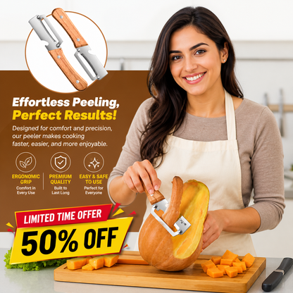Wood Handle Stainless Steel Peeler